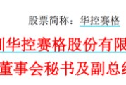 广安华控赛格董事长、董秘、副总经理三高管同日辞职